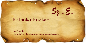 Szlanka Eszter névjegykártya